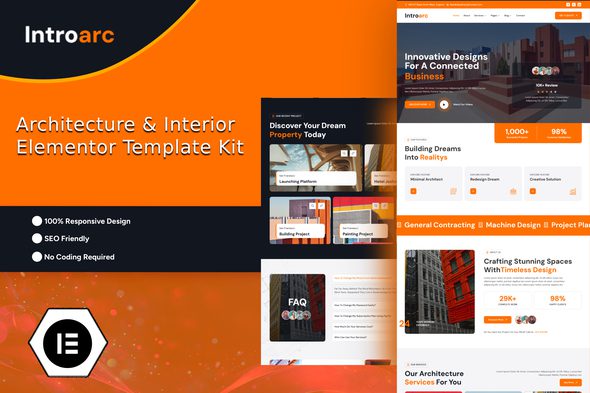 Introarc – Architecture and Interior Elementor TemplateKit